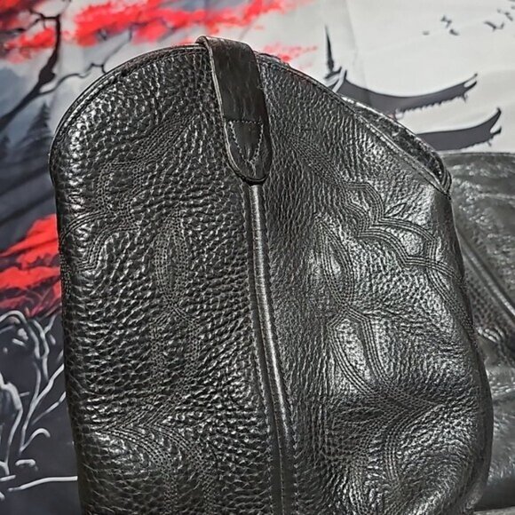 Double H‎ Pointed Black Cowboy Boots Size 10 - Picture 4 of 9